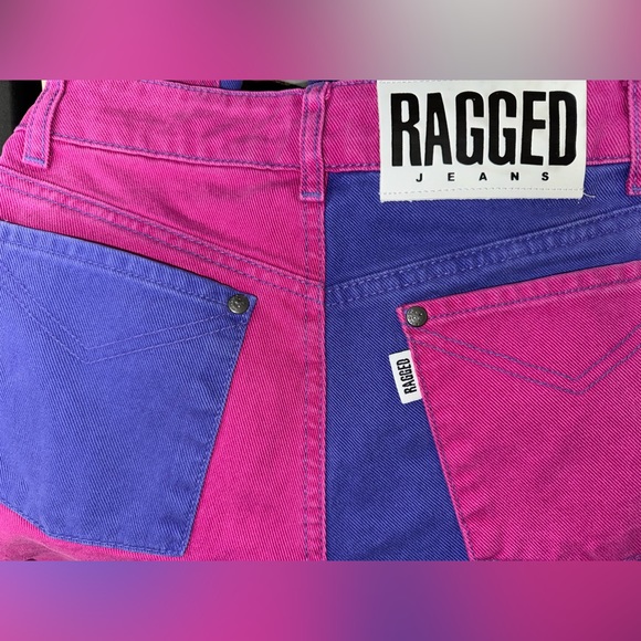 ✨🆕 Dolls Kill Ragged Priest Pink / Purple 26” Waist Colorblock Jean - Picture 3 of 5